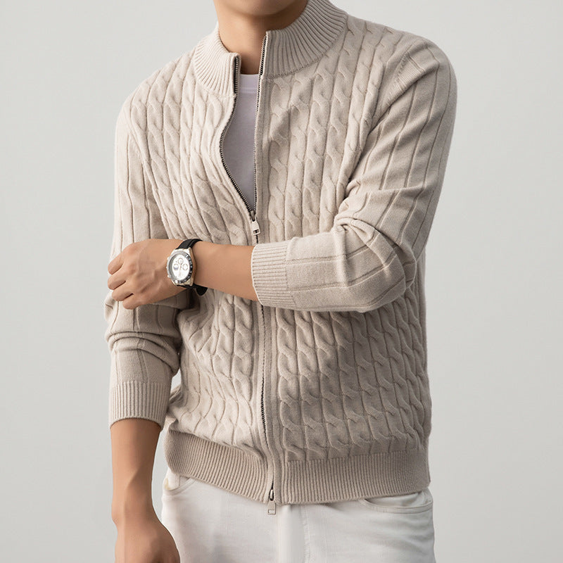 Thick Jacquard Warm Young And Middle-aged Soft Turtleneck Sweater