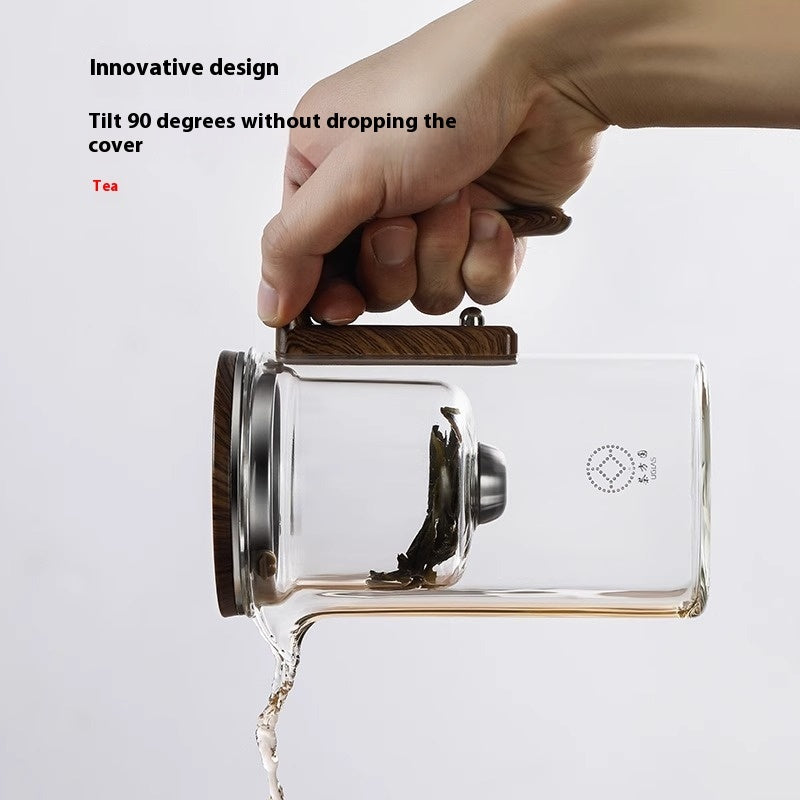 One Click Magnetic Teapot Separation Filtration Glass Tea Pot