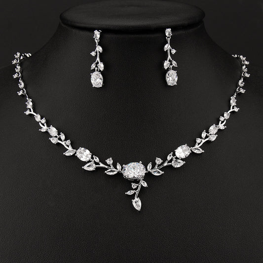 New Flower Bridesmaid Zircon Set Women
