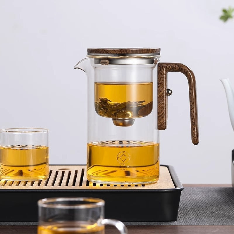 One Click Magnetic Teapot Separation Filtration Glass Tea Pot