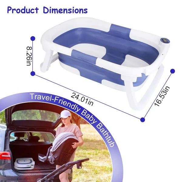 Baby Bath Tub With Thermometer Collapsible