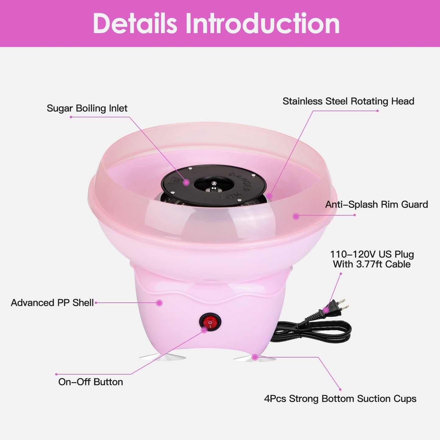 1Pc Cotton Candy Maker Portable Cotton Candy Machine