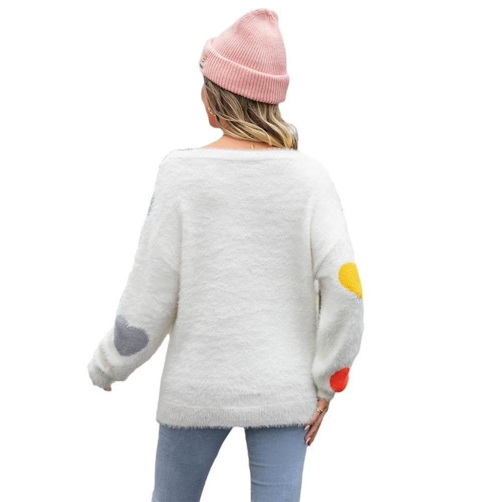 Round Neck Bottoming Shirt Mink Love Sweater